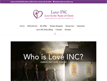 Tablet Screenshot of loveinthenameofchrist.org